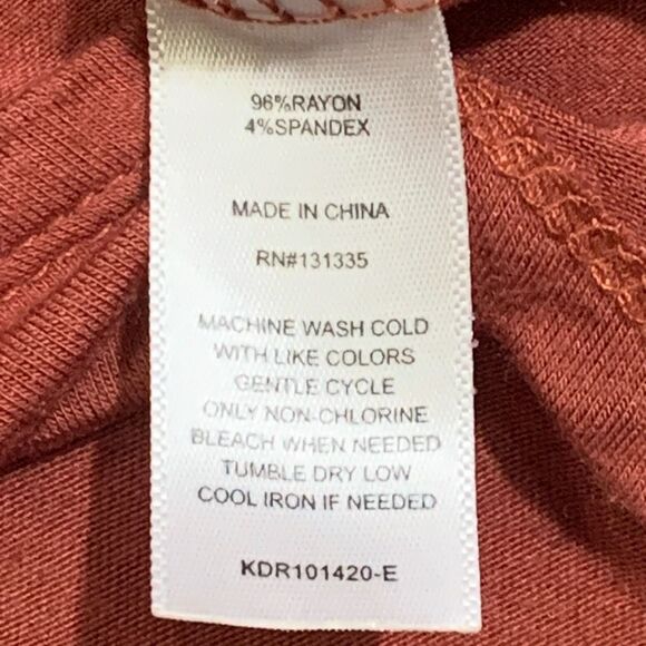 Allison Joy Women's Medium Burnt Orange Asymmetric Hem Jersey Knit Tank Dress - Picture 5 of 7